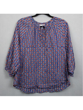 Sohana blue floral print tunic top-L